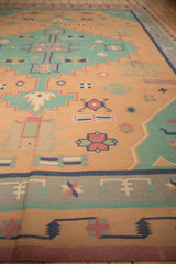9x11.5 Vintage Stone Wash Dhurrie Carpet // ONH Item mc001185 Image 6