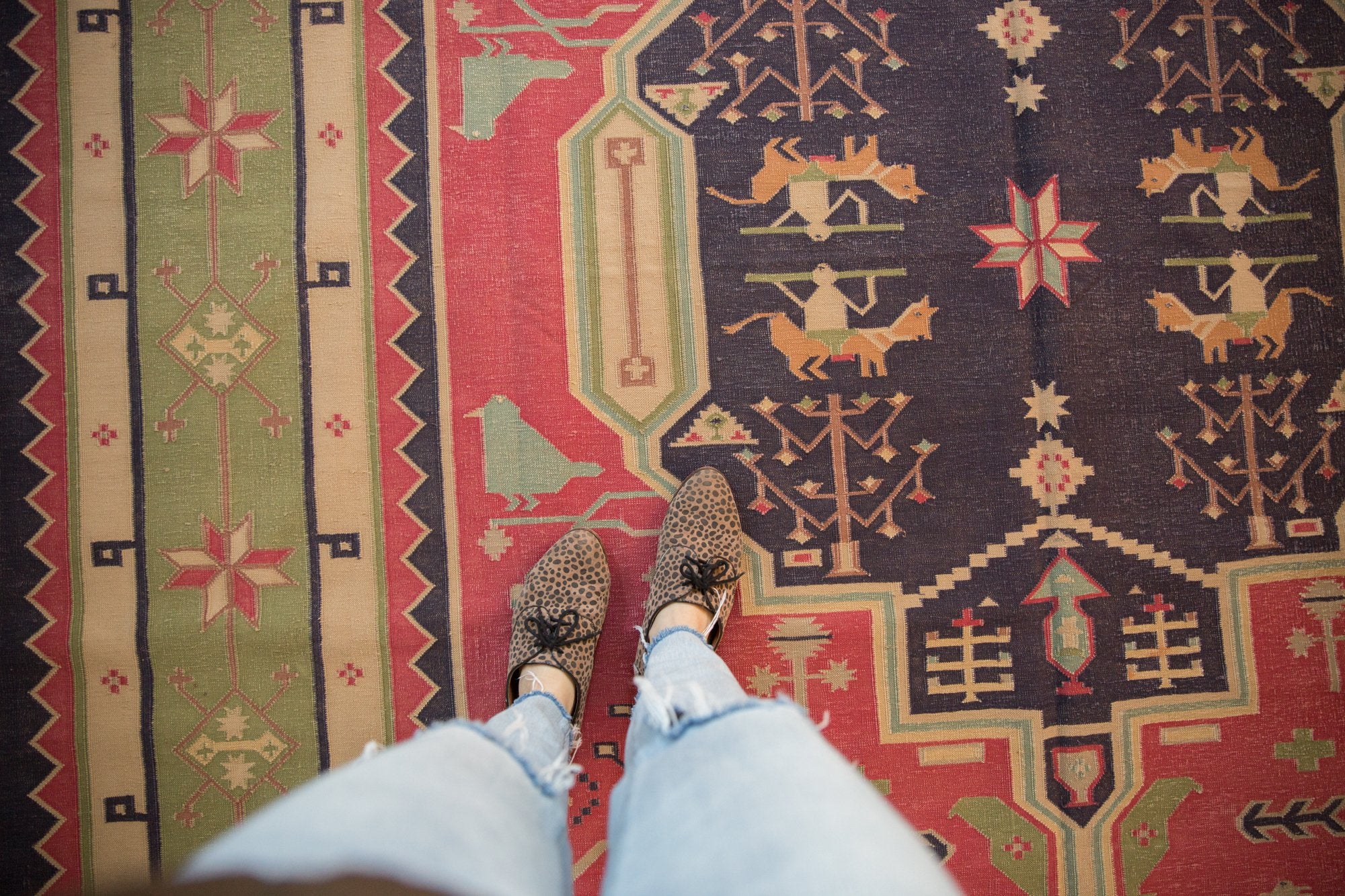 8x9.5 Vintage Stone Wash Dhurrie Carpet // ONH Item mc001187 Image 1