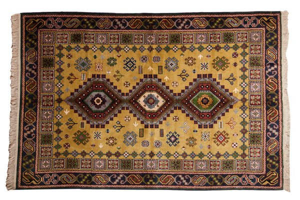 5.5x8.5 Vintage Siberian Caucasian Design Carpet // ONH Item mc001192