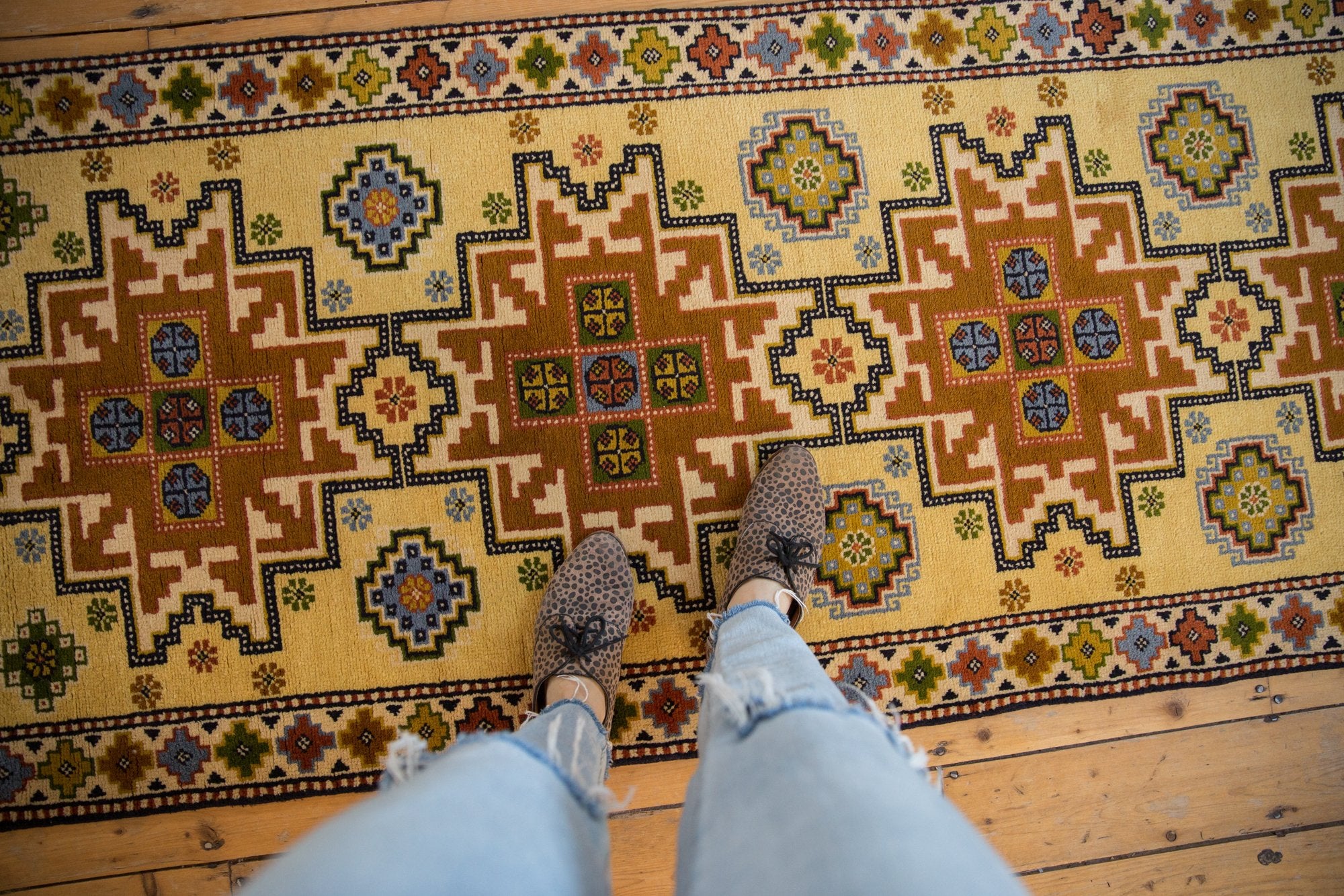 3x9 Vintage Siberian Kazak Design Rug Runner // ONH Item mc001193 Image 1