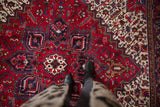 Full pile view of a Persian Mehrivan's starburst medallion and Samovar finials.