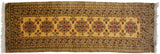 The like-new pile height and repeating medallions of a vintage Daulatabad runner rug.