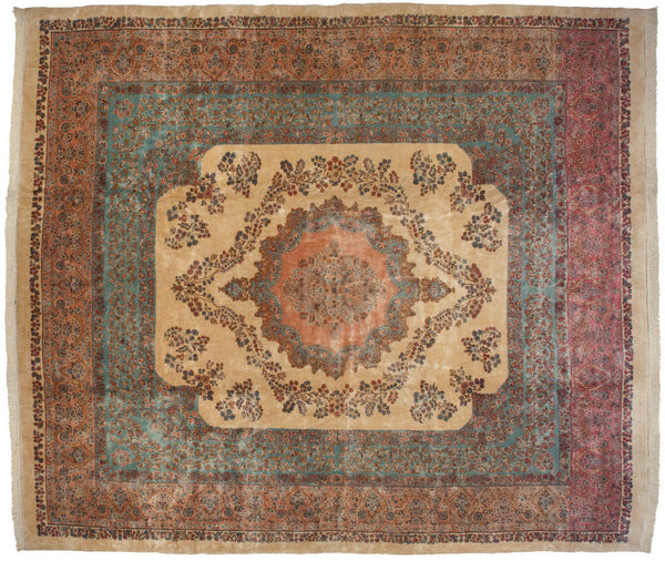 13.5x16 Vintage Fine Kerman Carpet // ONH Item mc001246