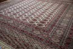 12.5x12.5 Vintage Fine Pakistani Bokhara Design Square Carpet // ONH Item mc001250 Image 9