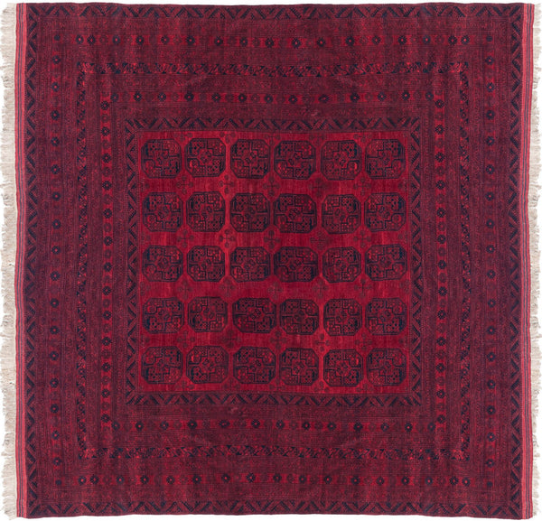 15x15 Vintage Afghani Ersari Design Square Carpet // ONH Item mc001257