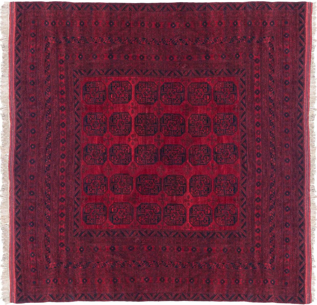 15x15 Vintage Afghani Ersari Design Square Carpet // ONH Item mc001257
