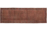 Antique fine Fereghan carpet with an allover Herati motif in brick red and a classic Samovar turtle border.