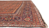 The complex Samovar turtle border and original side cord of a collector's antique Fereghan rug.