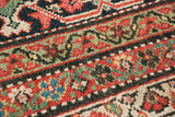 Samovar turtle design border with geometric vinery on a fine antique Fereghan carpet.