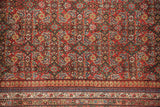 Detail of the antique Fereghan's Herati motif field and Samovar turtle border.