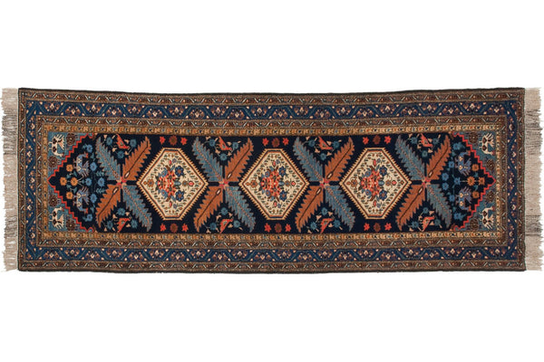 3.5x11 Vintage Ardebil Rug Runner // ONH Item mc001262