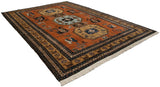 Geometric medallions, playful botehs, birds, and animals on vintage Meshkin carpet.
