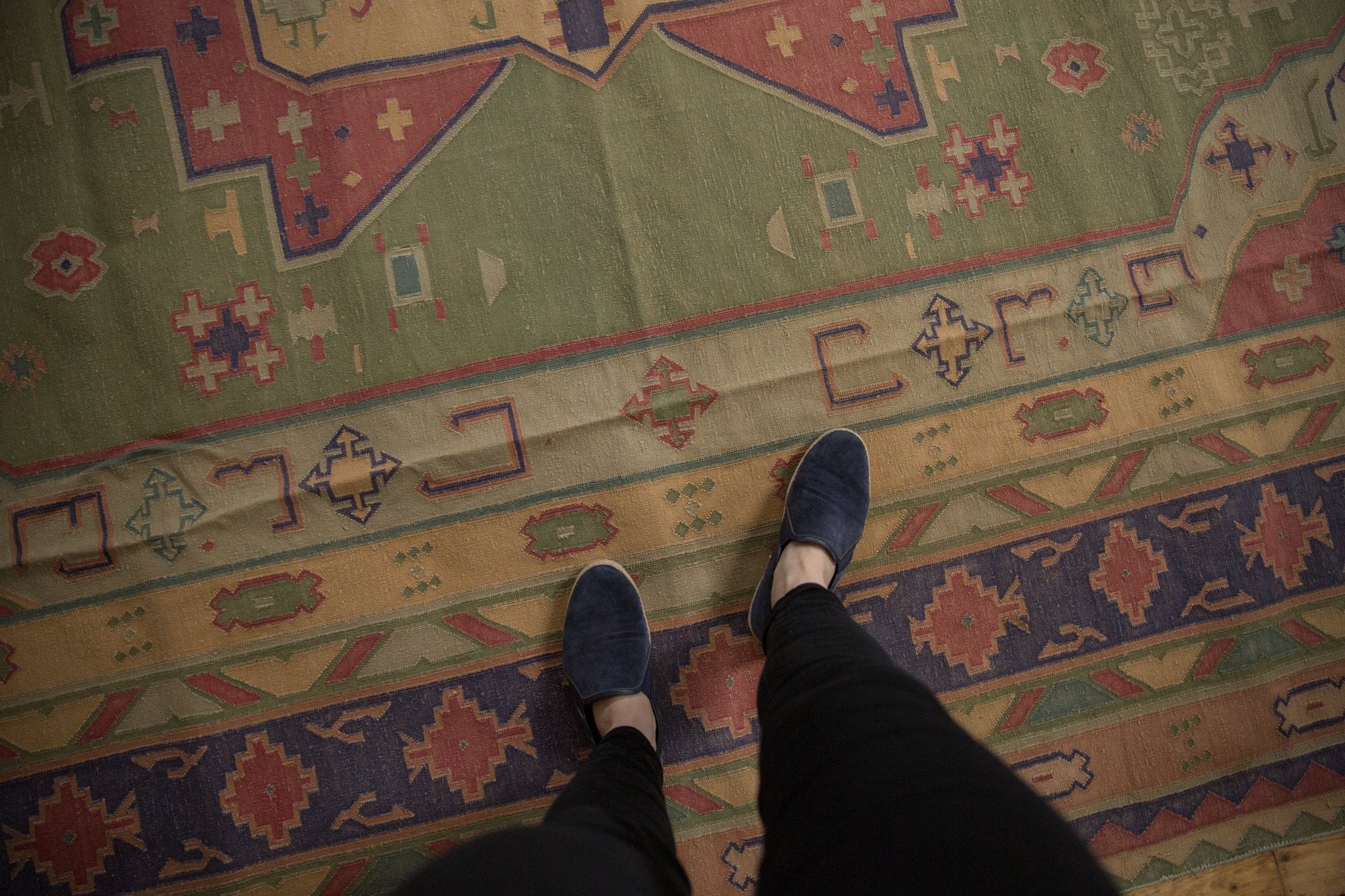 9.5x12 Vintage Stone Wash Dhurrie Carpet // ONH Item mc001286 Image 1