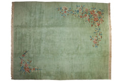 12x14.5 Vintage Japanese Art Deco Design Carpet // ONH Item mc001290