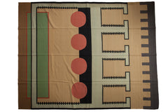 9.5x12 Vintage Indian Contemporary Kilim Design Carpet // ONH Item mc001303