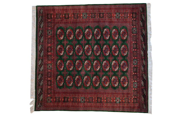 6x6.5 Vintage Fine Pakistani Bokhara Design Square Carpet // ONH Item mc001308