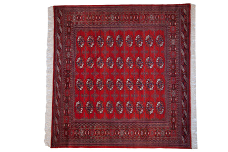 7x7 Vintage Fine Pakistani Bokhara Design Square Carpet // ONH Item mc001310