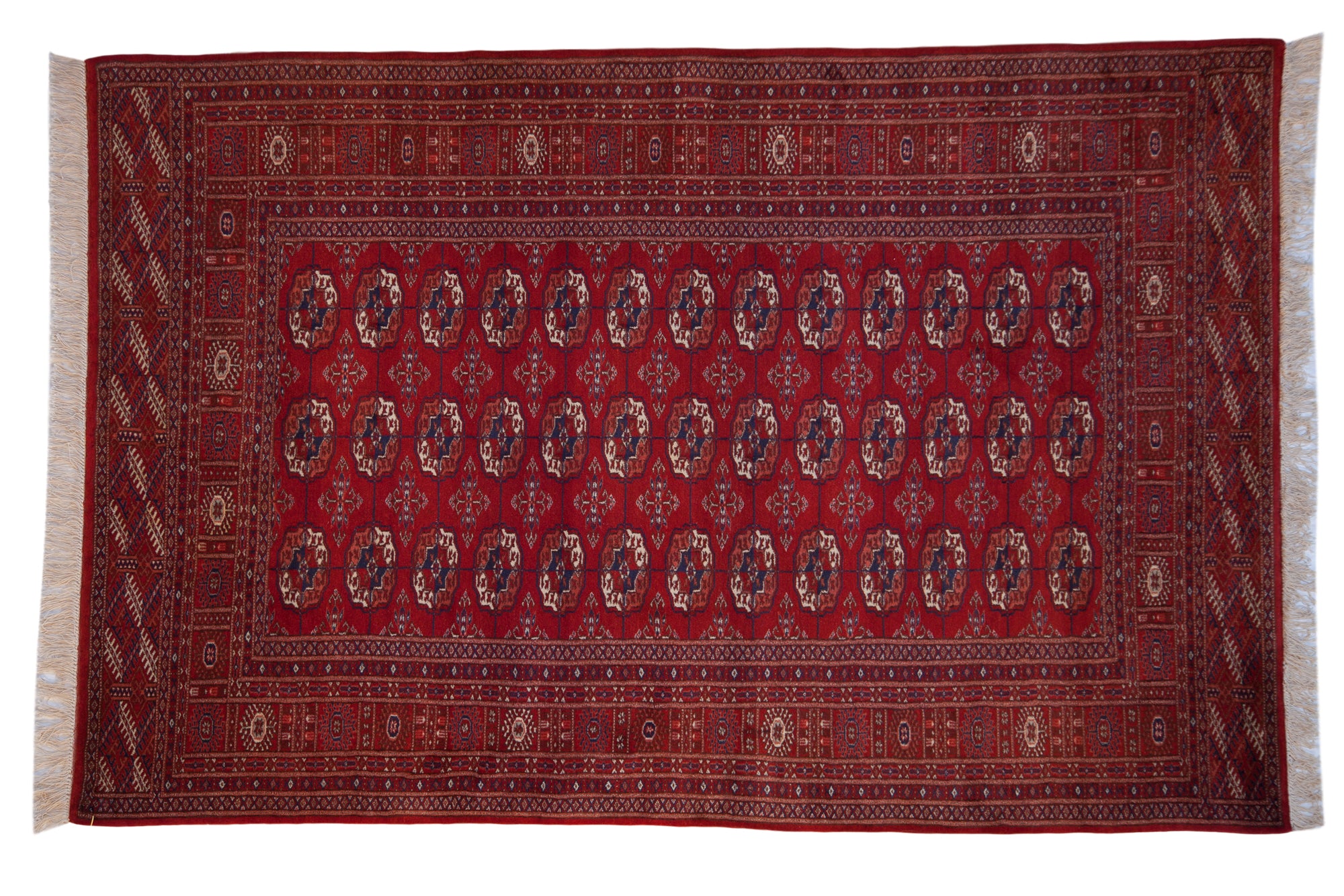 Pakistani Bokhara Design 5x8 Red Wool Area Rug