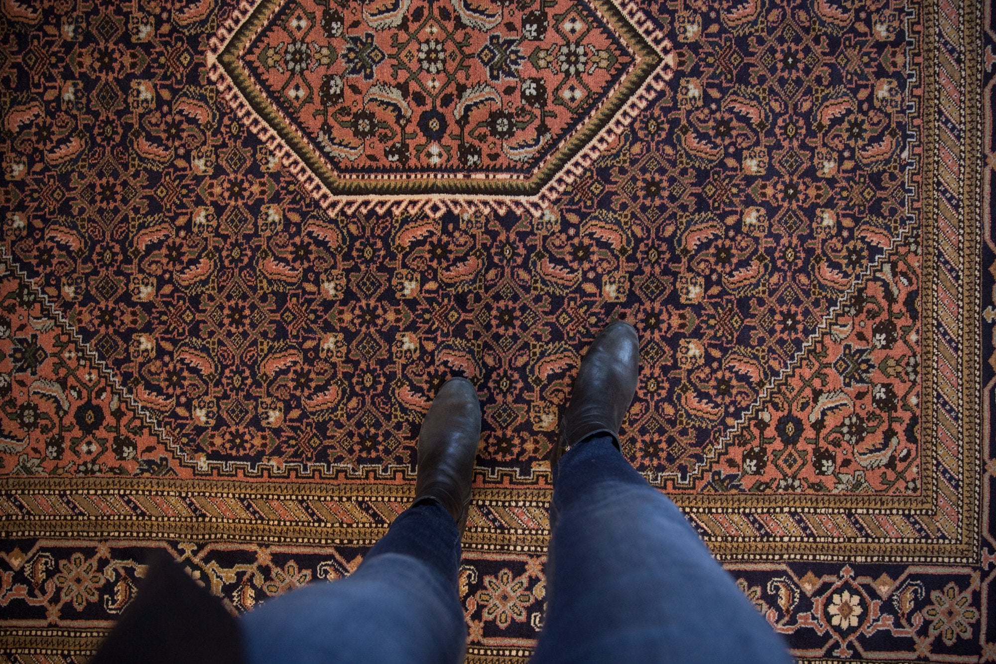 7.5x7.5 Vintage Ardebil Square Carpet // ONH Item mc001322