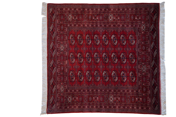 5x5.5 Vintage Fine Pakistani Bokhara Design Square Rug // ONH Item mc001335