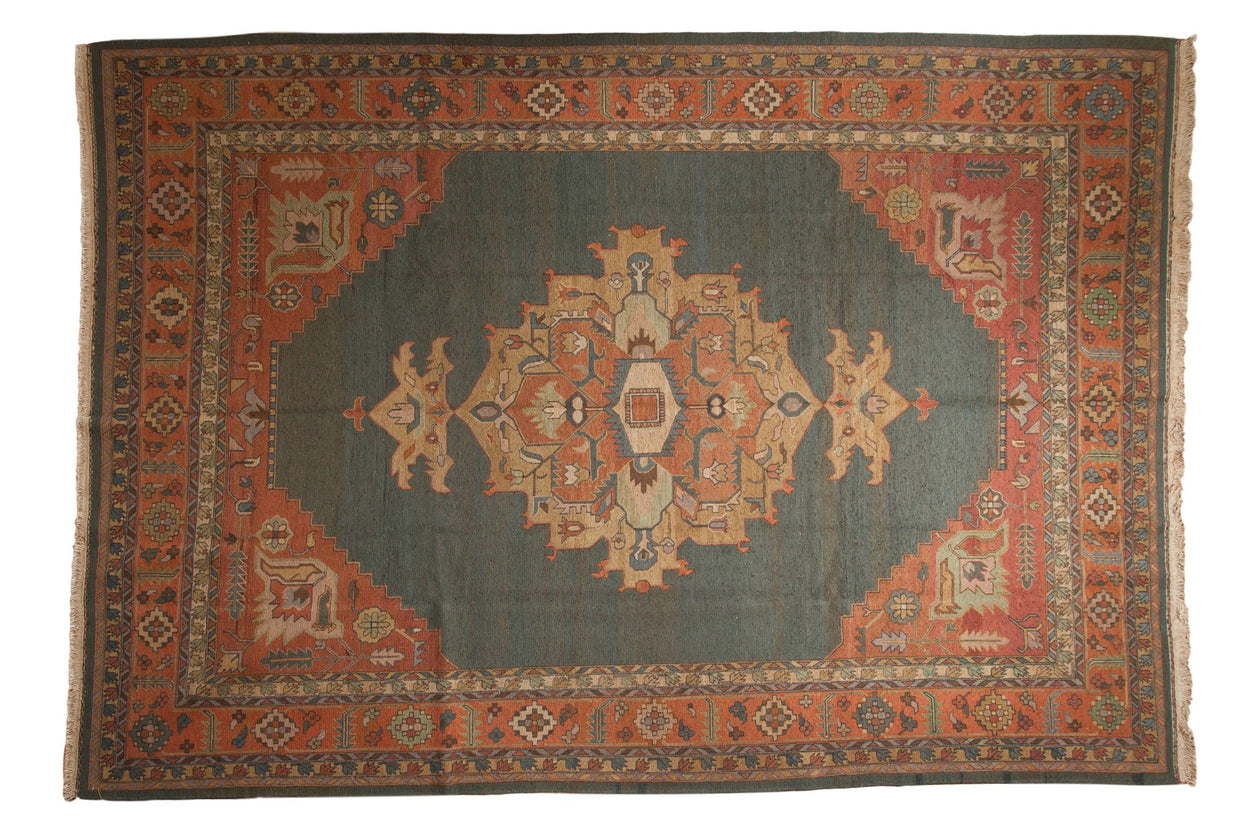 9.5x14 Vintage Serapi Indian Soumac Design Carpet // ONH Item mc001342