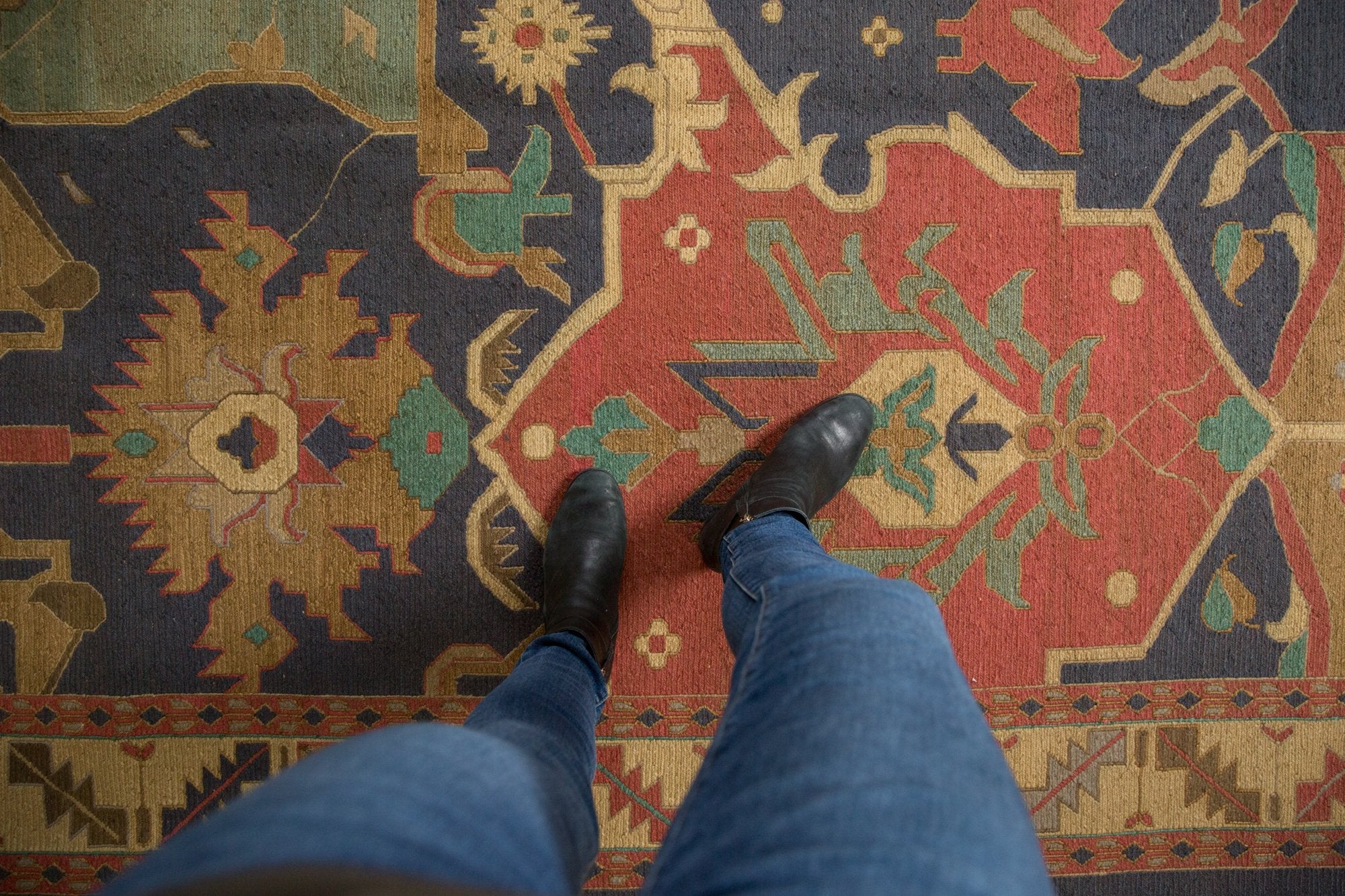 10x13.5 Vintage Caucasian Indian Soumac Design Carpet // ONH Item mc001345 Image 1