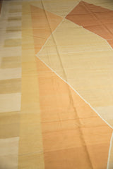 Contemporary Indian Kilim with argyle diamonds and striped pattern in neutral tones.