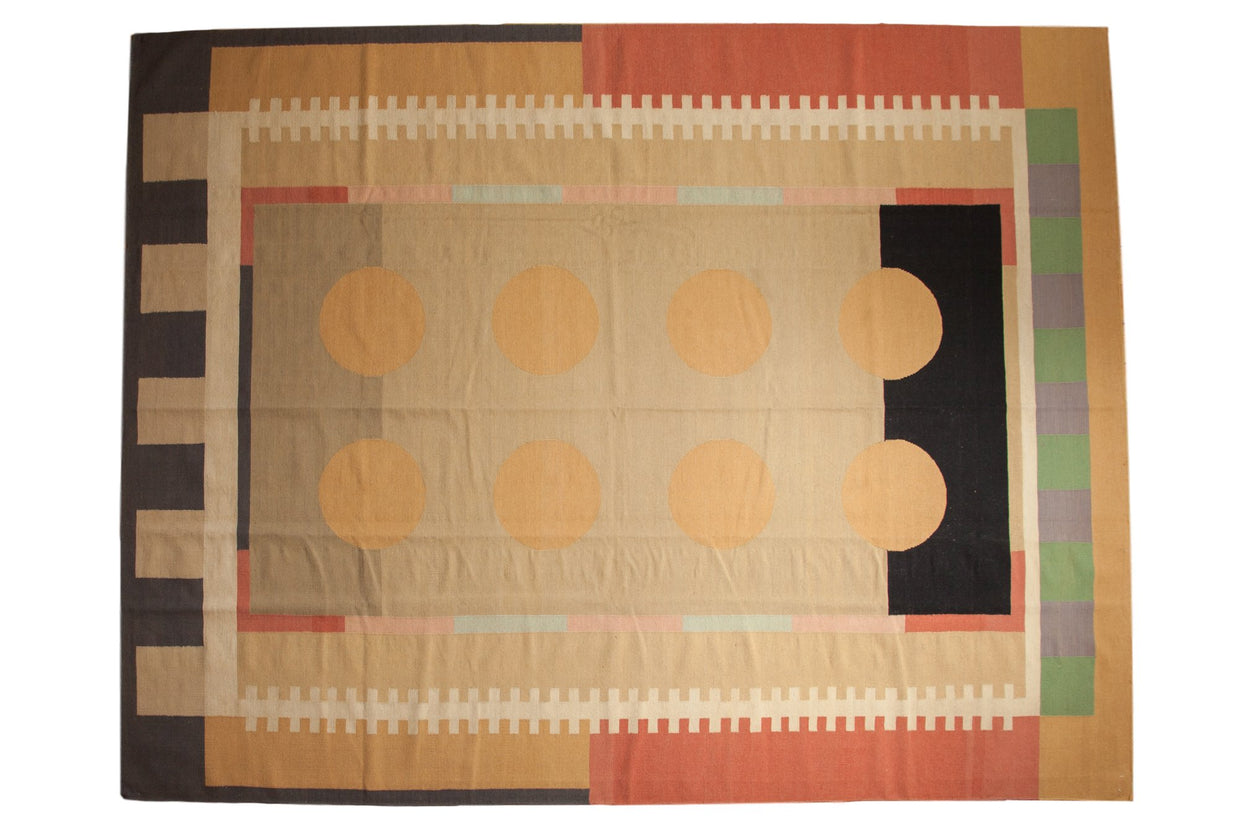 9x11.5 Vintage Contemporary Kilim Carpet // ONH Item mc001353