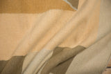 Hand woven Contemporary Kilim carpet detail, showing flatweave texture in bronze and sand tones.