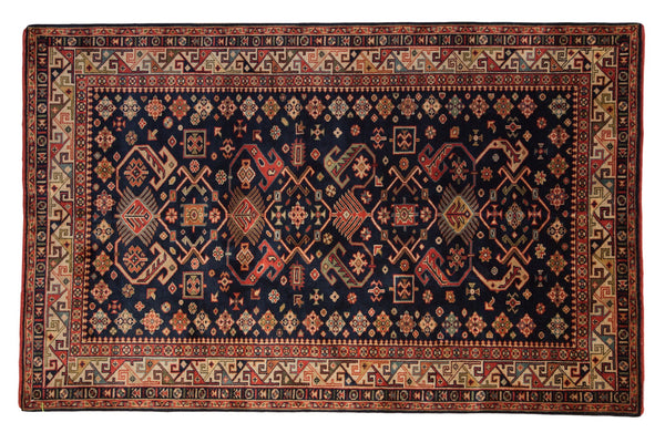 5x8 Vintage Romanian Kuba Design Carpet // ONH Item mc001361