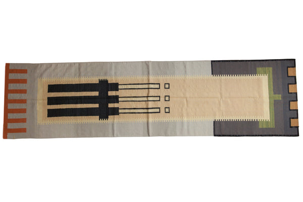 3x12 Vintage Contemporary Kilim Rug Runner // ONH Item mc001364