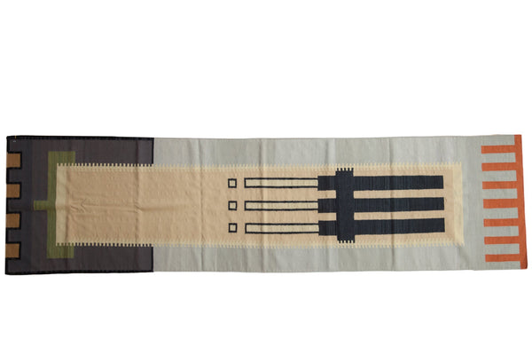 3x11.5 Vintage Contemporary Kilim Rug Runner // ONH Item mc001365