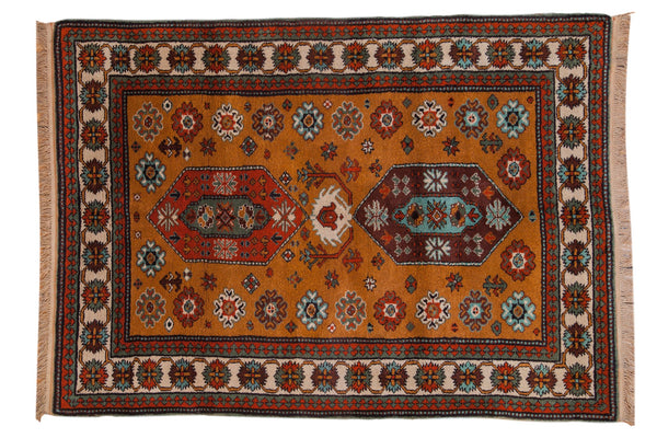 5.5x7.5 Vintage Siberian Kazak Design Carpet // ONH Item mc001368