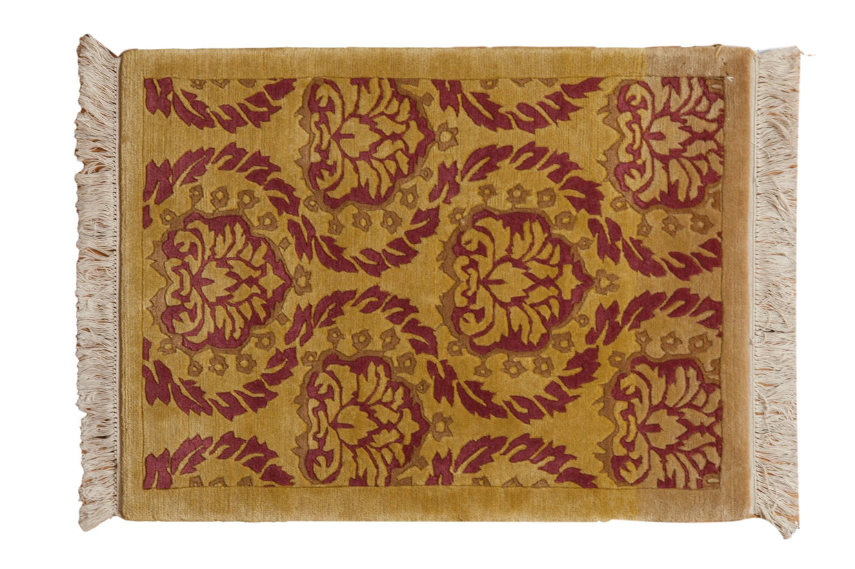 2x3 Vintage Indian Damask Design Rug Mat // ONH Item mc001371