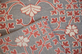 Corner detail of a Samarkand carpet showing its unique raised pile over a silver flatweave.