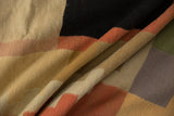 Draped vintage contemporary Kilim carpet texture in beige, black, and muted blush blocks.