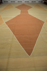 Close-up of hand woven Kilim showing soft saturation and fantastic abrash in neutral tones.