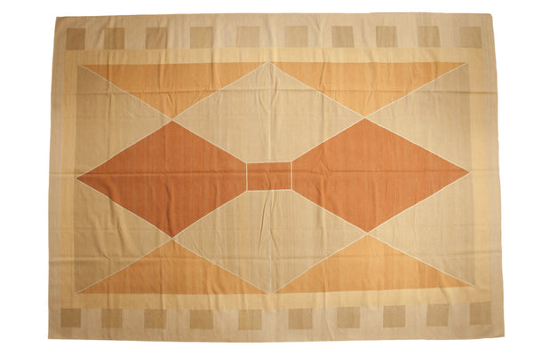 10.5x14.5 Vintage Contemporary Kilim Carpet // ONH Item mc001384