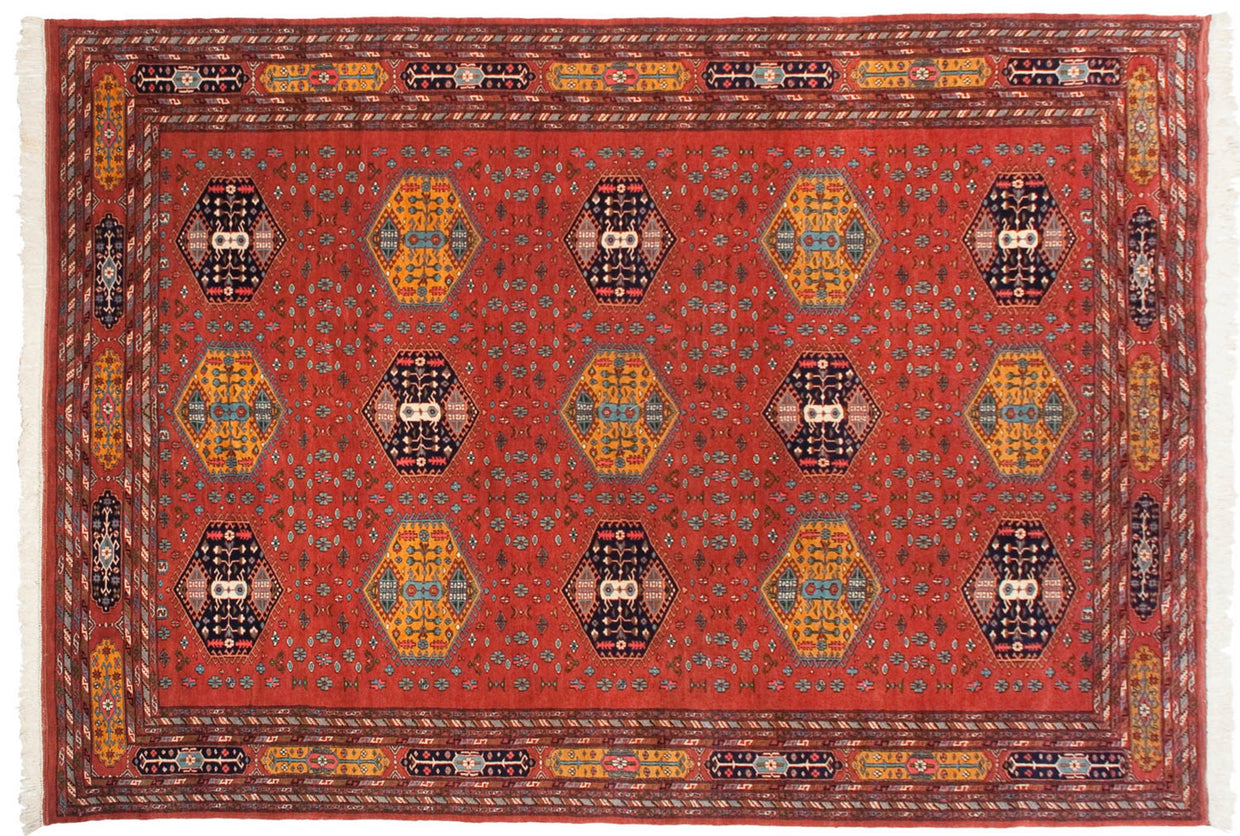 9x13.5 Vintage Pakistani Caucasian Design Carpet // ONH Item mc001394