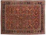 Vintage Persian Mahal carpet with an allover Herati design of palmettes and vinery on a brick red field.