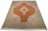 A low-angle perspective of the oversize Tabriz rug, emphasizing its grand scale and plush pile.