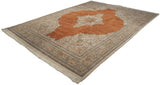 The full length of an oversize vintage Tabriz carpet, displaying its grand scale and traditional design.
