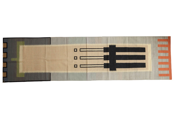 3x12 Vintage Contemporary Kilim Rug Runner // ONH Item mc001406