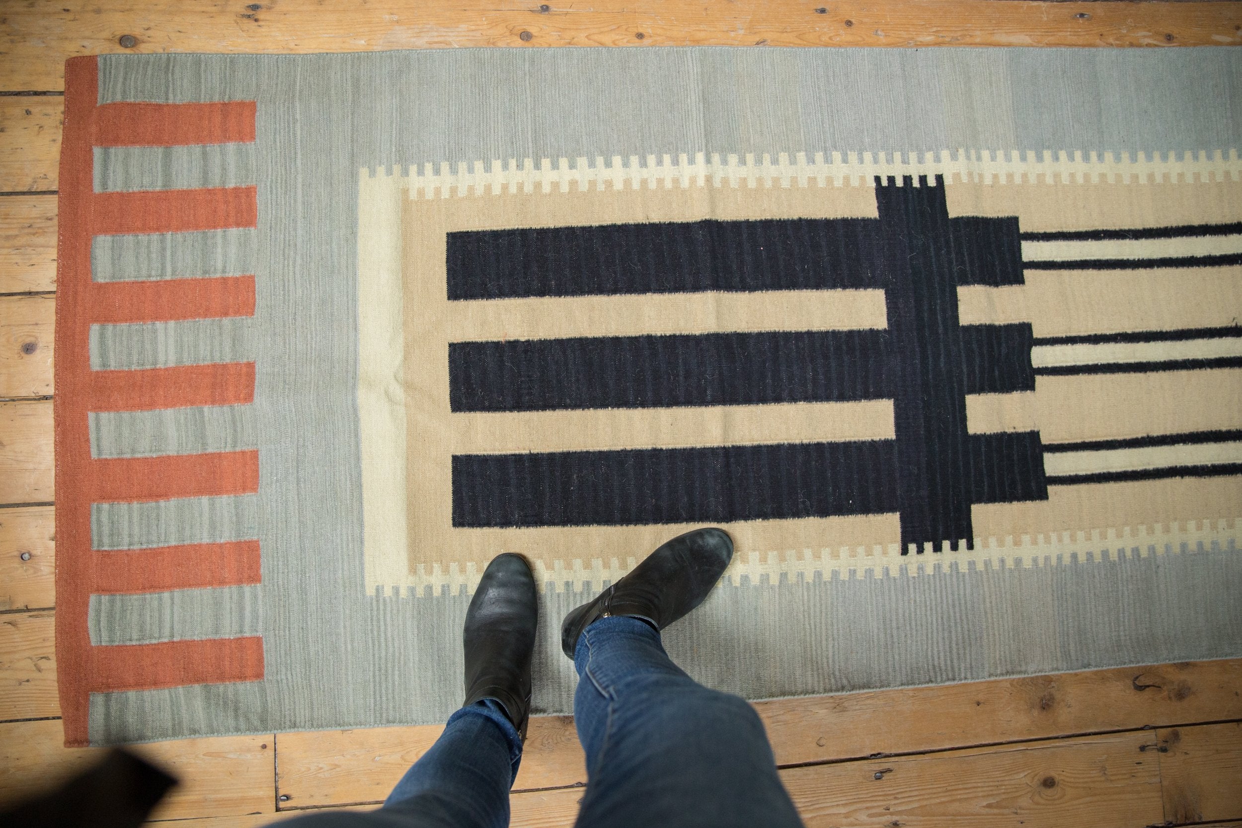 3x11.5 Vintage Contemporary Kilim Rug Runner // ONH Item mc001407 Image 1