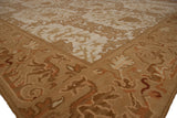 Ivory and pale coffee brown Spanish Arts and Crafts tree of life and arabesque border.