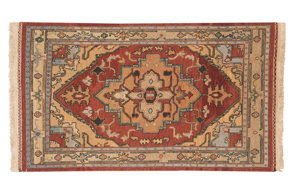 3x5 Vintage Indian Serapi Soumac Design Rug // ONH Item mc001417