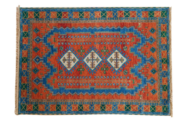 4.5x6.5 Vintage Indian Caucasian Design Rug // ONH Item mc001421