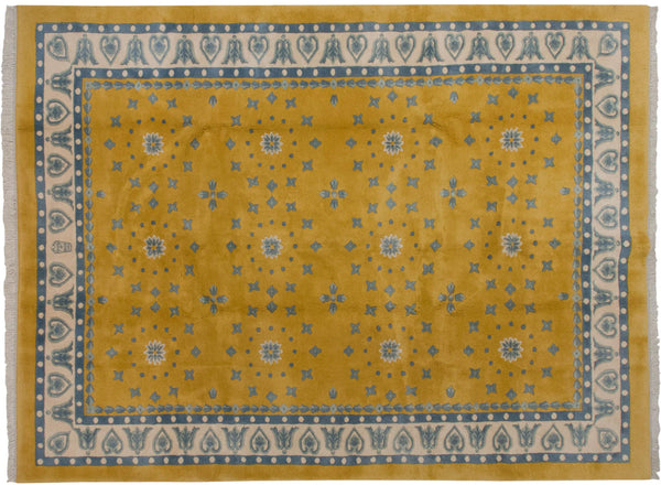 8.5x11.5 Vintage Indian Art Deco Design Carpet // ONH Item mc001424