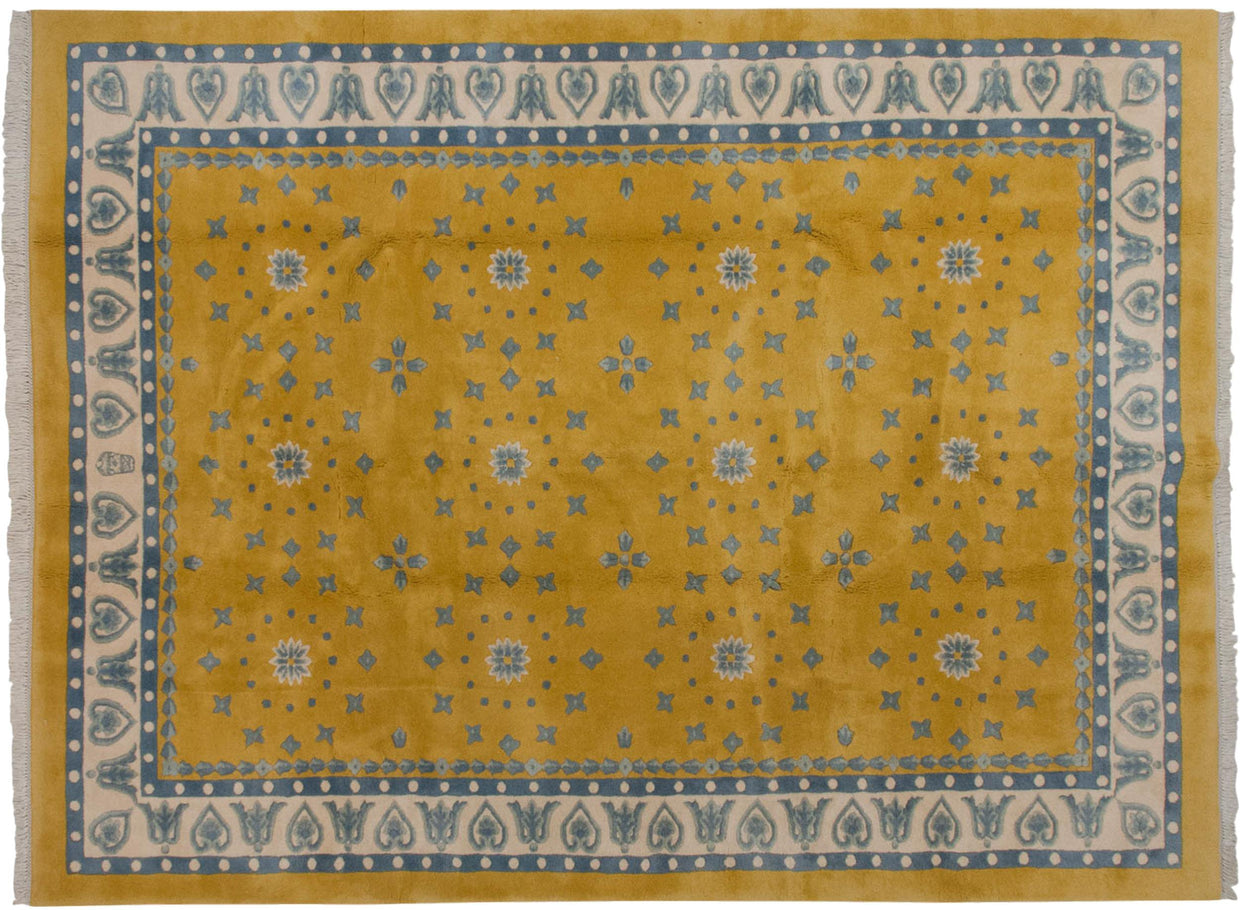 xxdd8.5x11.5 Vintage Indian Art Deco Design Carpet // ONH Item mc001424