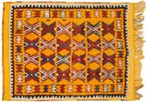 Full, even pile on a vintage Murat rug with geometric hourglass and serrated leaf patterns.